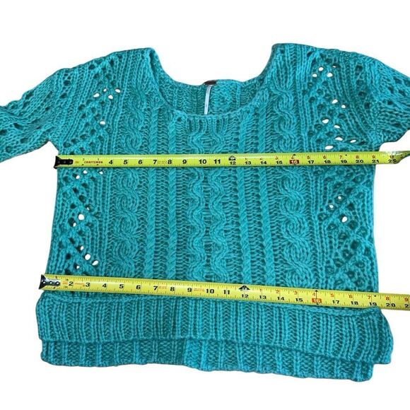 Free People Green Fluff Pullover Sweater Small Oversized Knit Boho Festival - Picture 7 of 9